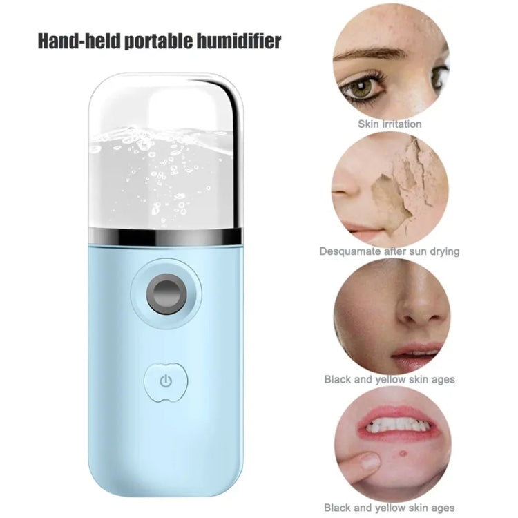 30ml Handheld Alcohol Disinfectant Instrument USB Interface Hydration Meter Humidifier, White, Pink, Green, Blue